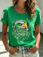 Women'S Retro Football Print T-Shirt