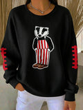 Women'S Football Print Casual Sweatshirt