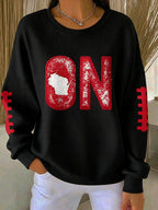 Women'S Football Print Casual Sweatshirt