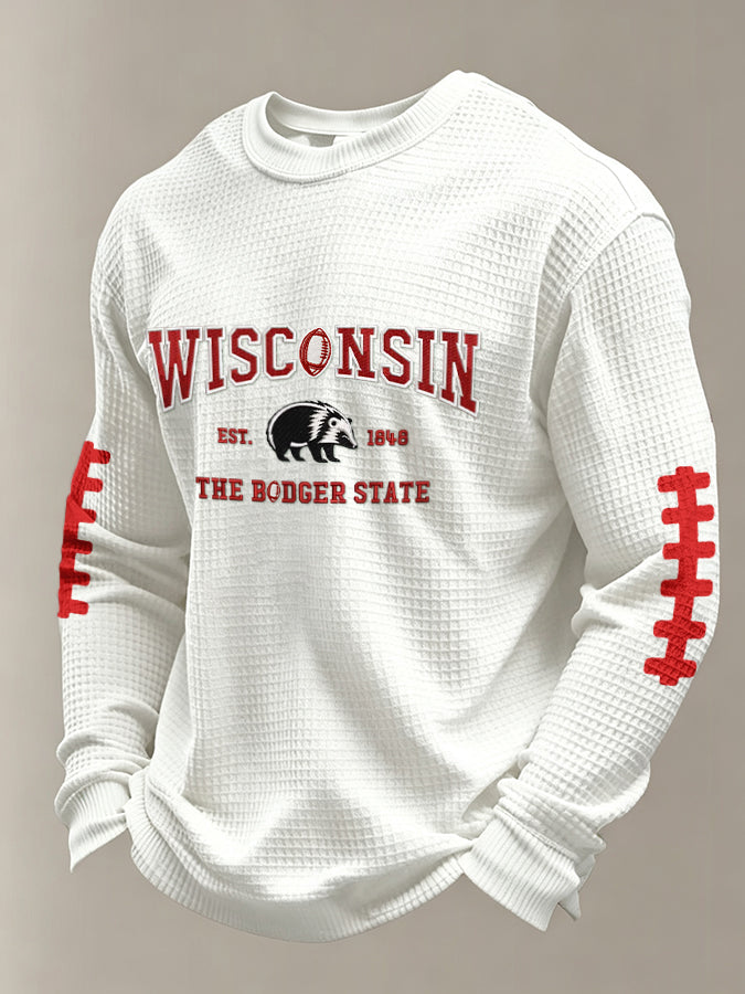 Men'S Football Printed Waffle T-Shirt