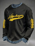 Men'S Football Printed Waffle Sweatshirt