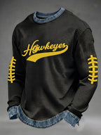 Men'S Football Printed Waffle Sweatshirt