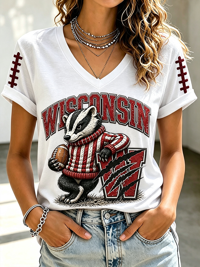 Women's Football Printed T-shirt