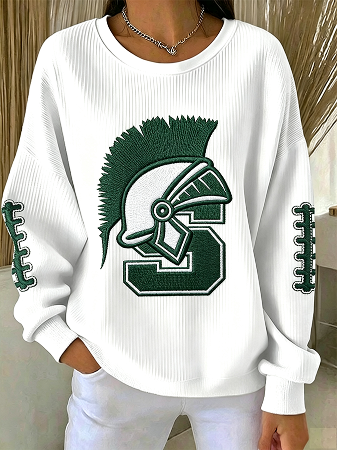 Women'S Football Print Casual Sweatshirt