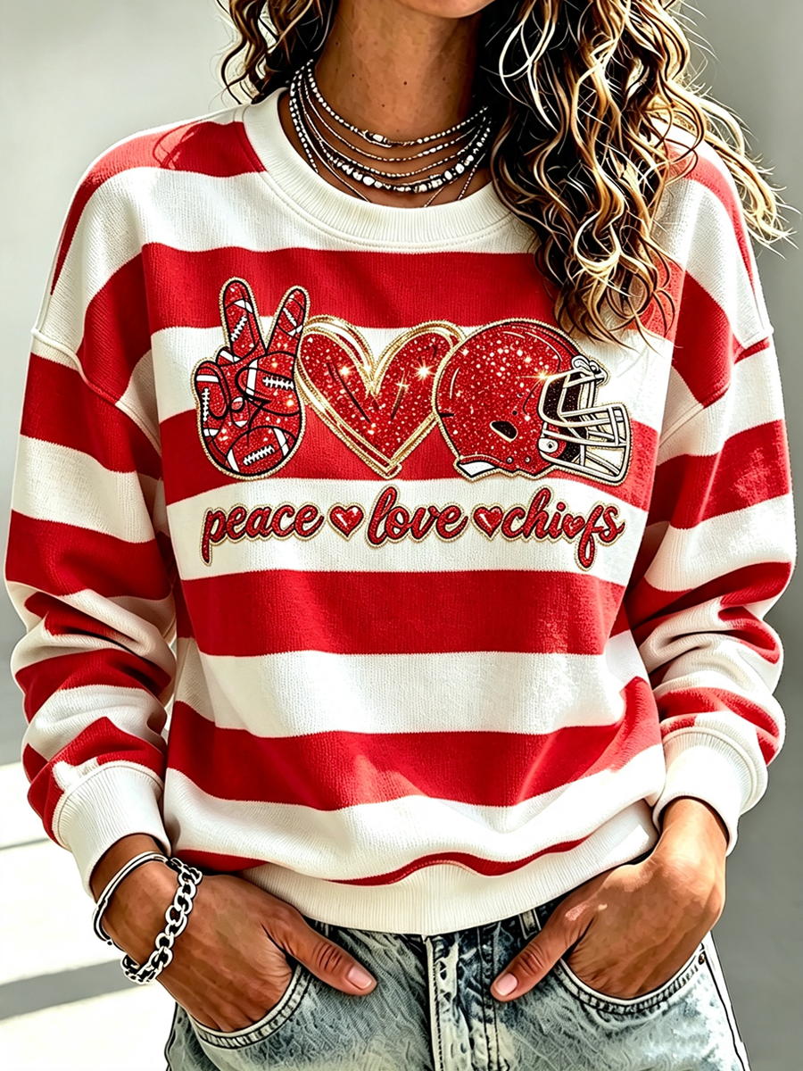 Women's Football Printed Casual Sweatshirt