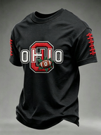 Men'S Rugby Printed Round Neck T-Shirt