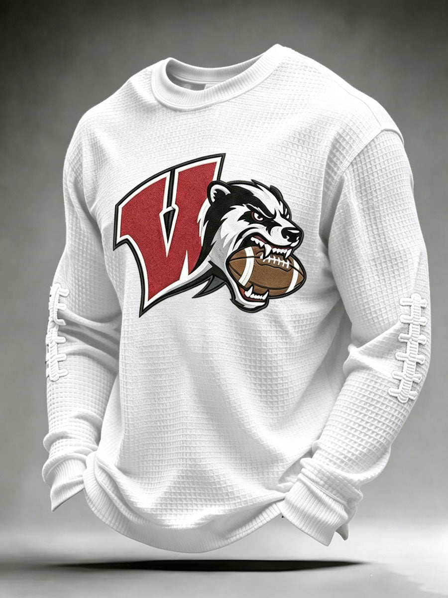 Men'S Football Printed Waffle T-Shirt