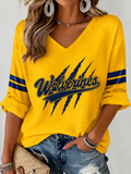 Women's Rugby Print Waffle T-Shirt