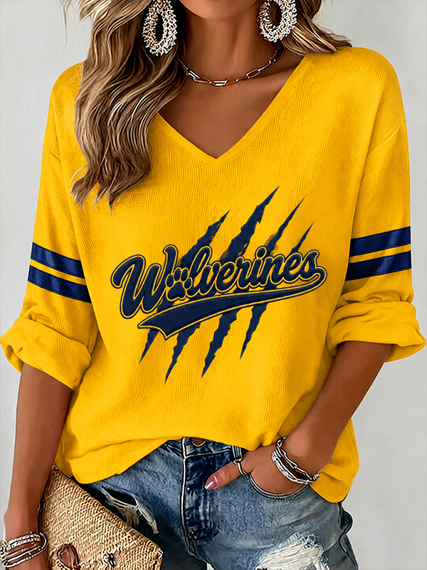 Women's Rugby Print Waffle T-Shirt