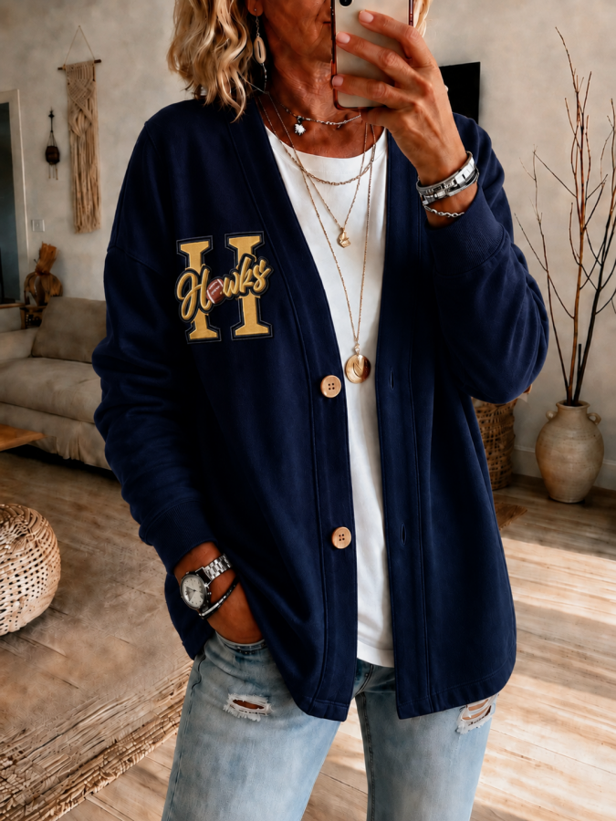 Women'S University Football Fan Cardigan