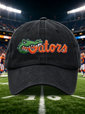 Unisex Football Print Washed Duckbill Cap
