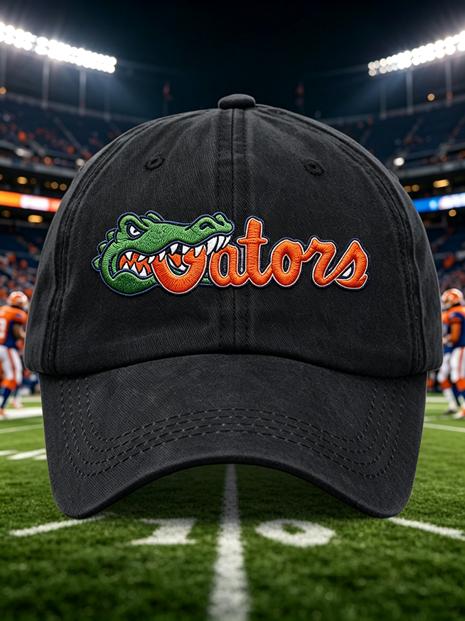 Unisex Football Print Washed Duckbill Cap