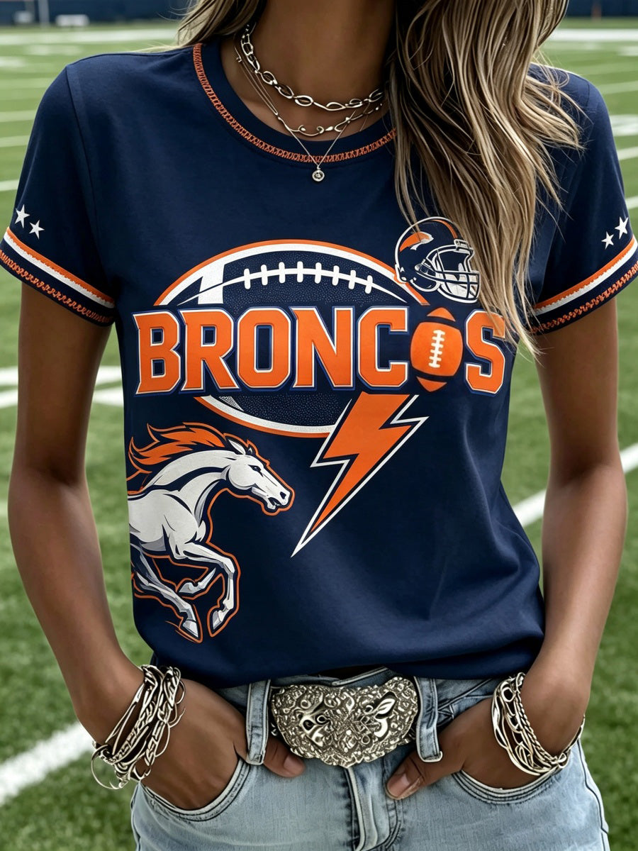 Women's Football Game Print Casual T-Shirt