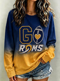 Women's Football Printed Casual Sweatshirt