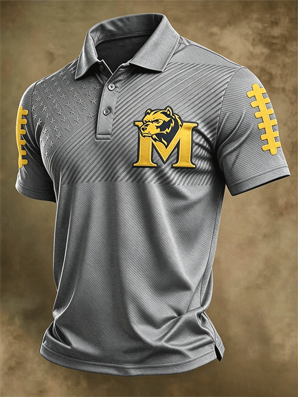 Men's Football Sports Casual Polo Shirt