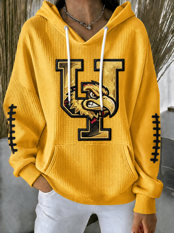 Women'S Football Printed Hooded Sweatshirt