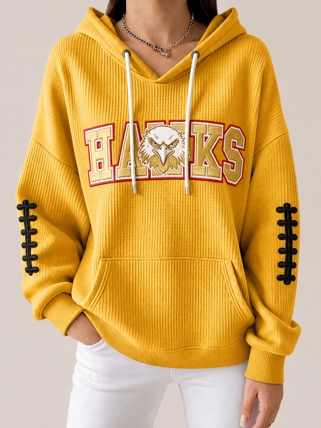 Women'S Football Printed Hooded Sweatshirt