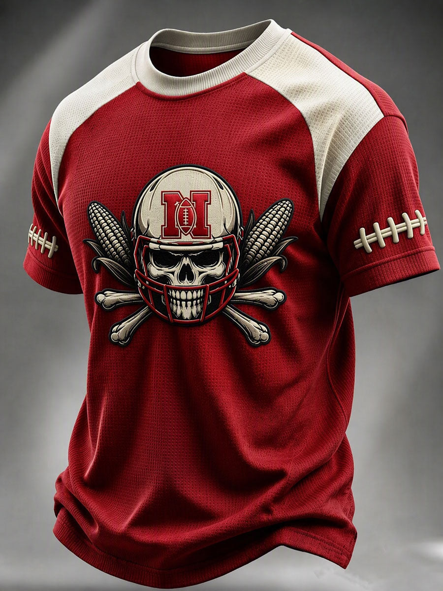 Men'S Football Print Waffle T-Shirt