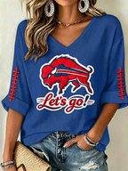 Women's Go Football Waffle Top