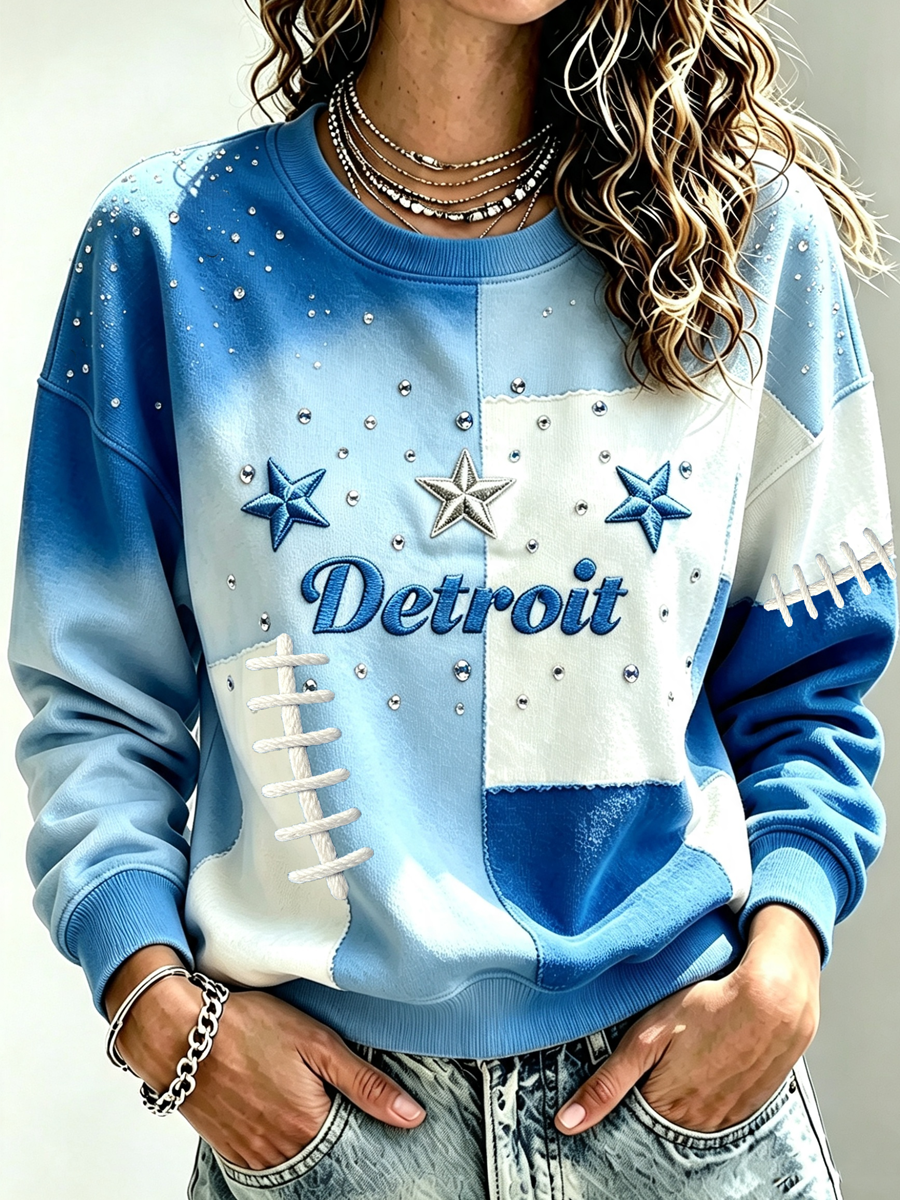 Women's Football Printed Casual Sweatshirt