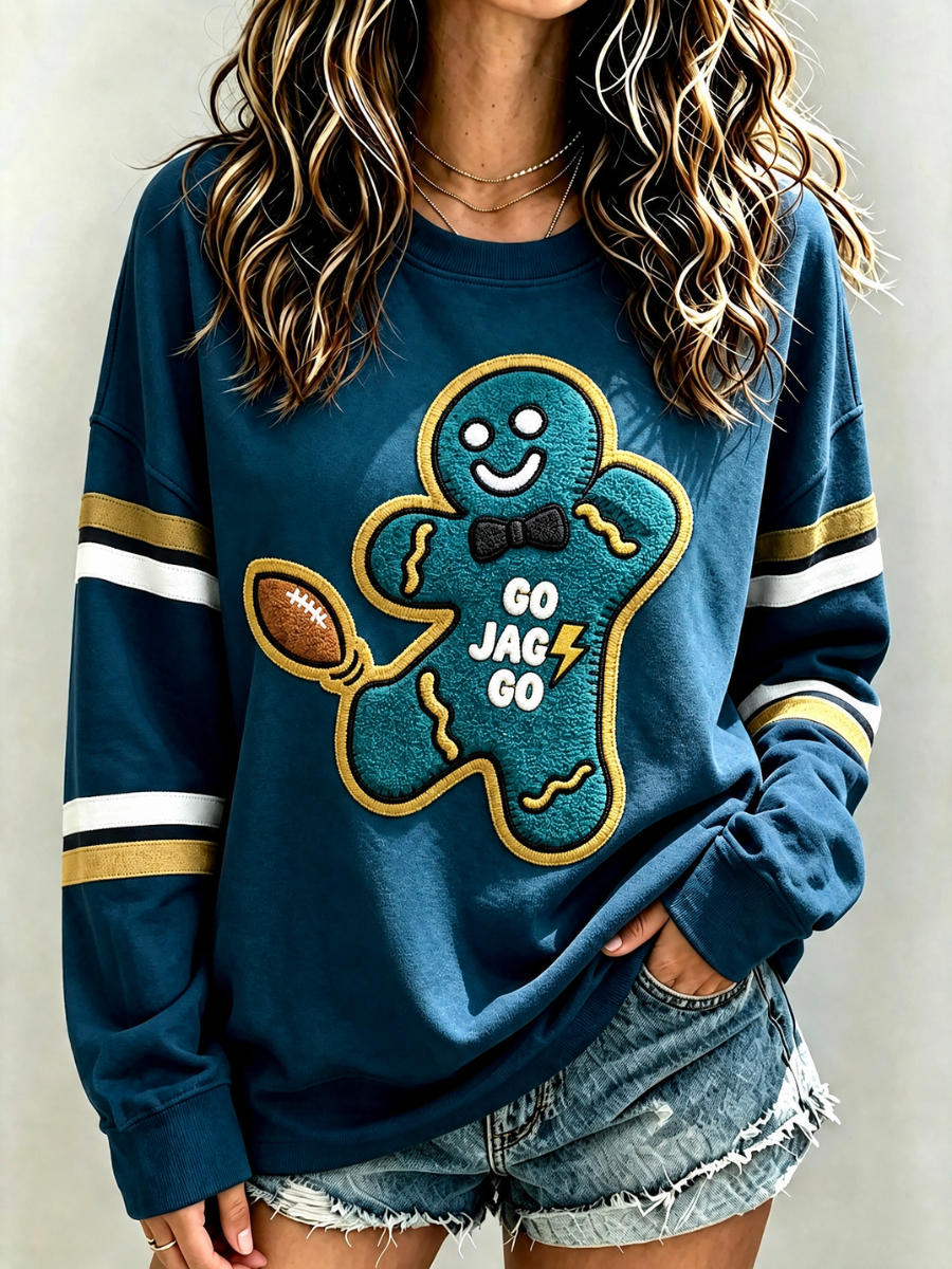 Women's Football Printed Casual Sweatshirt