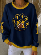 Women'S Football Print Casual Sweatshirt