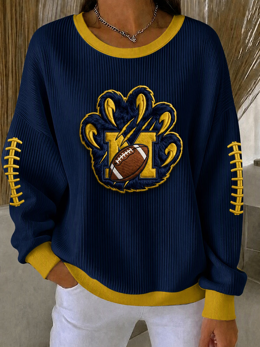 Women'S Football Print Casual Sweatshirt
