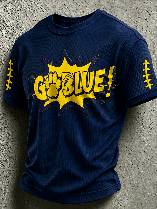 Men's Rugby Waffle Round Neck T-Shirt