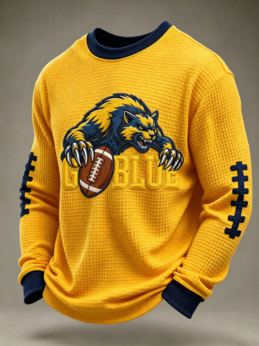 Men's Rugby Pattern Waffle T-shirt