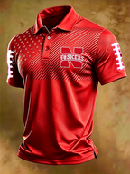 Men'S Football print Polo T-Shirt