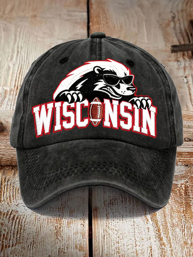 Unisex Football Washed Retro Printed Baseball Cap