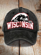 Unisex Football Washed Retro Printed Baseball Cap
