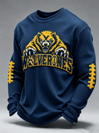 Men'S Football Enthusiast Sports Waffle Top