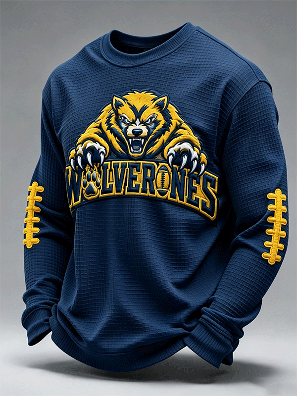 Men'S Football Enthusiast Sports Waffle Top