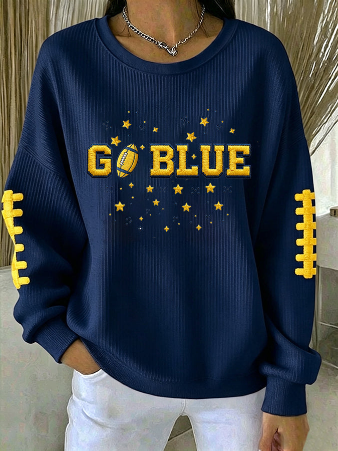 Women'S Football Print Casual Sweatshirt