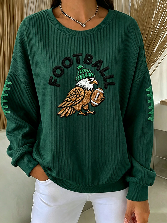 Women'S Football Eagles Fans Striped Hoodie