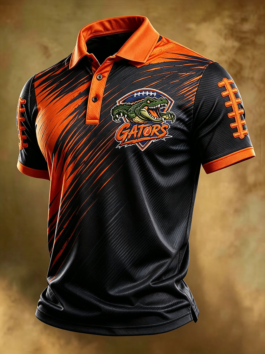 Men's Retro Rugby Collar Polo T-Shirt