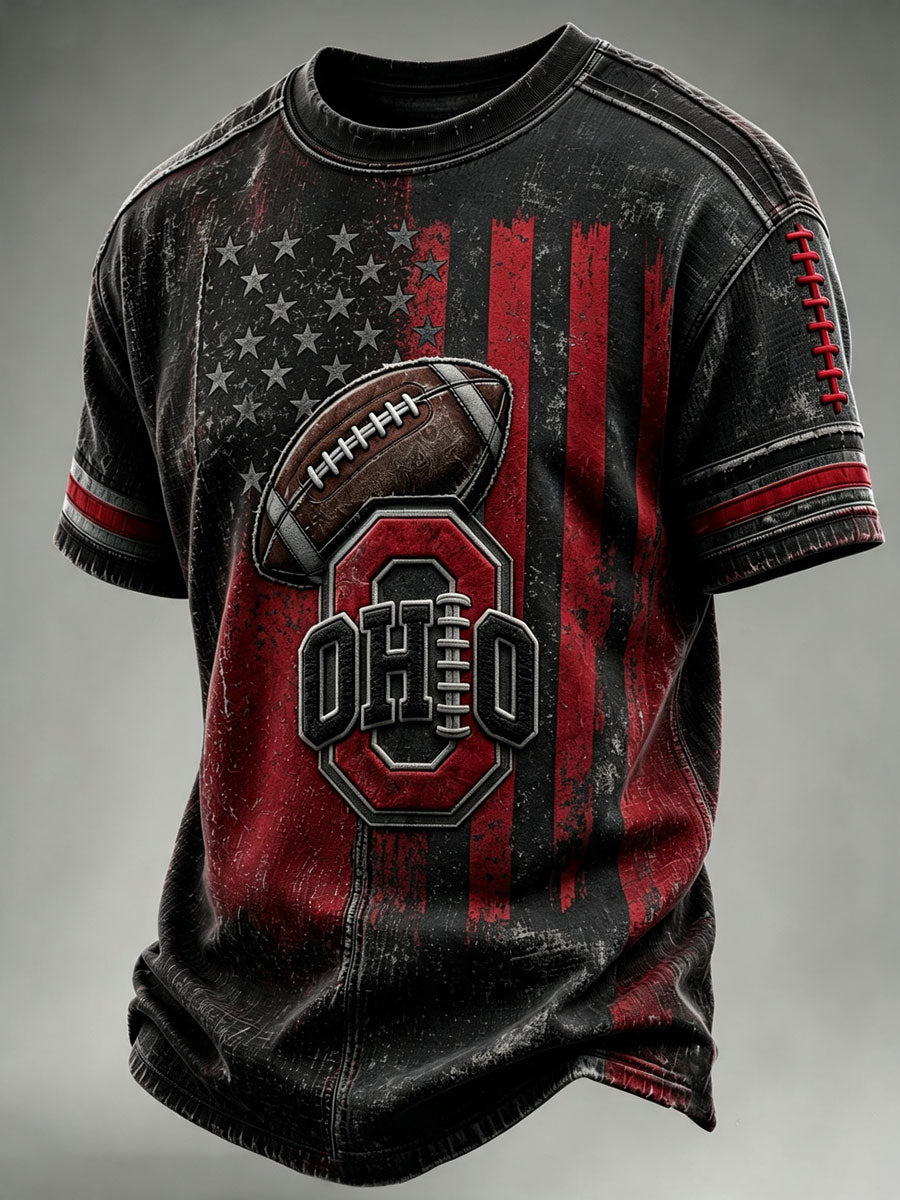 Men's Football Print Casual T-Shirt