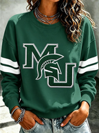 Ladies' Rugby Printed Round Neck T-Shirt