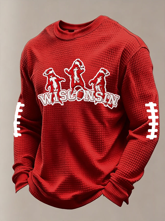 Men'S Football Printed Waffle T-Shirt