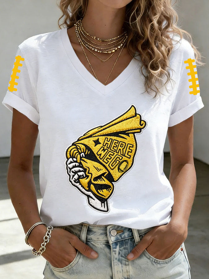 Women'S Football Print Short-Sleeve T-Shirt