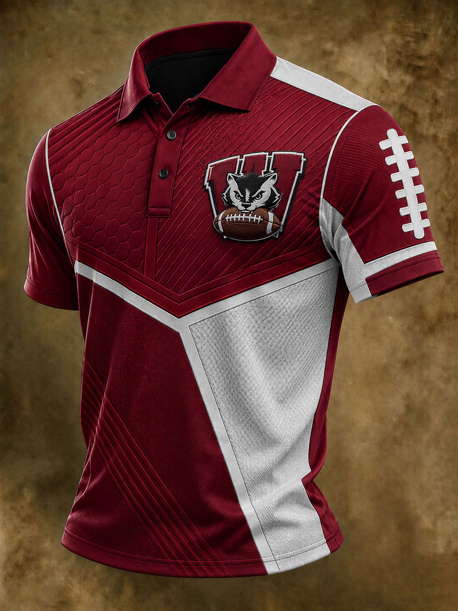 Men's Football Print Casual Printed T-shirt