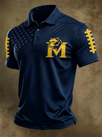 Men's Football Sports Casual Polo Shirt
