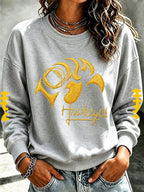 Women'S Retro Football Print Round Neck Sports Shirt