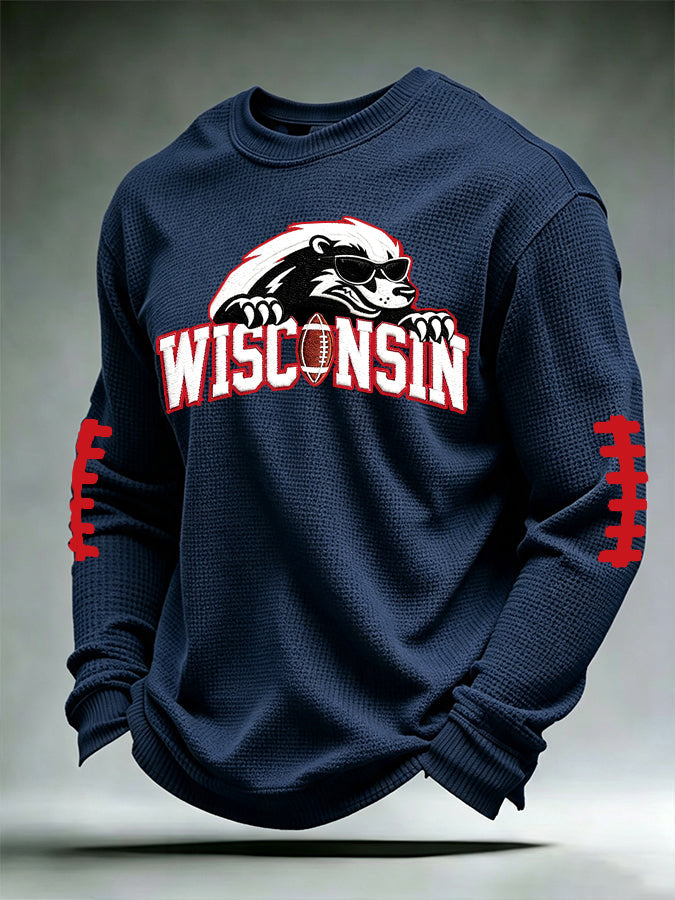 Men'S Football Printed Waffle T-Shirt