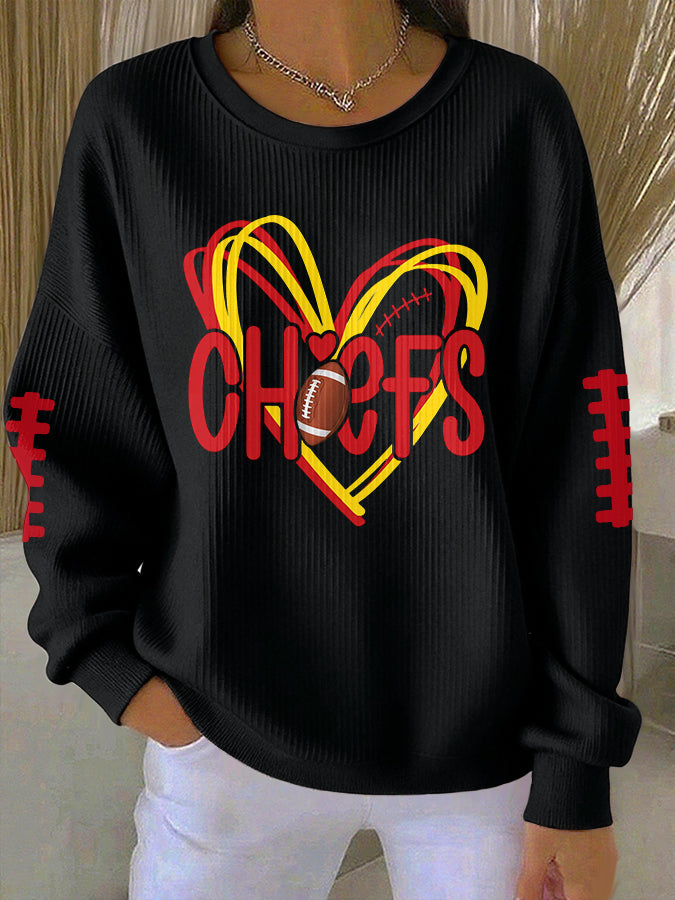 Women'S Football Printed Casual Sweatshirt