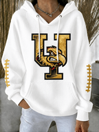 Women'S Football Printed Hooded Sweatshirt