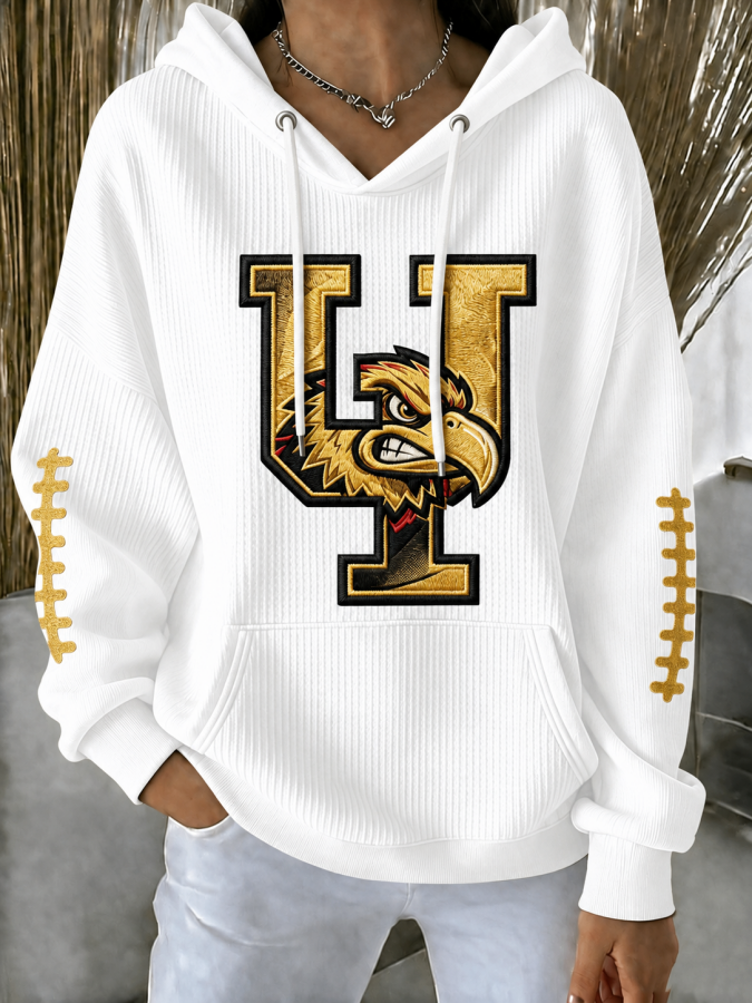 Women'S Football Printed Hooded Sweatshirt