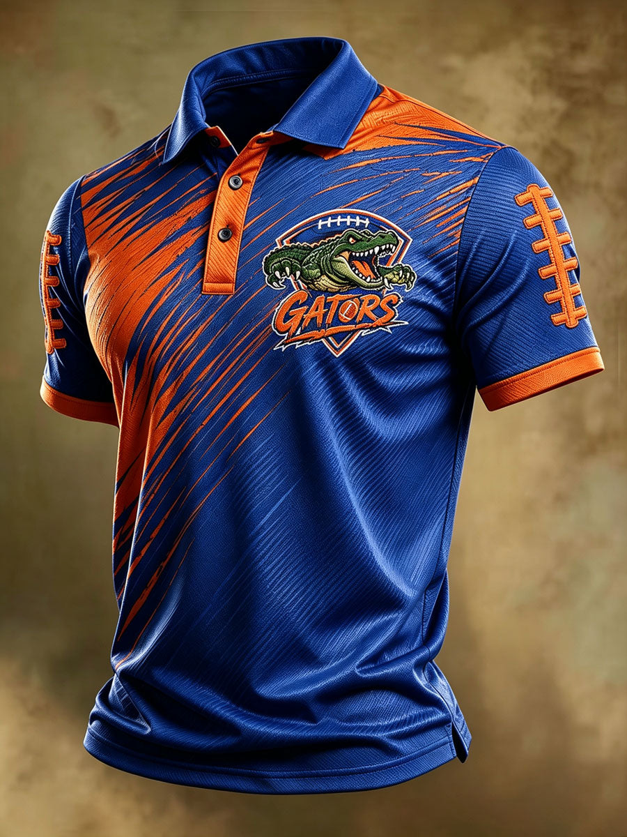 Men's Retro Rugby Collar Polo T-Shirt
