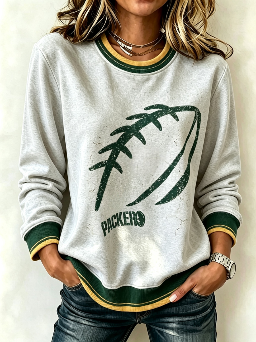 Women's Football Printed Casual Sweatshirt